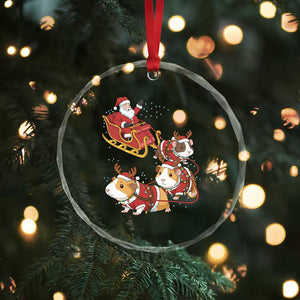 Funny Christmas Guinea Pig Lover Gift Crystal Glass Ornament Santa Pig Sleigh Crew TS12 Print Your Wear