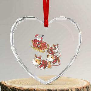 Funny Christmas Guinea Pig Lover Gift Heart Crystal Glass Ornament Santa Pig Sleigh Crew TS12 Transparent Glass 3'' Heart Print Your Wear
