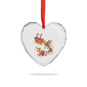 Funny Christmas Guinea Pig Lover Gift Heart Crystal Glass Ornament Santa Pig Sleigh Crew TS12 Print Your Wear