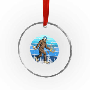 Funny Christmas Hanukkah Bigfoot Lover Crystal Glass Ornament Jewish Holiday Gift TS12 Print Your Wear