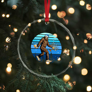 Funny Christmas Hanukkah Bigfoot Lover Crystal Glass Ornament Jewish Holiday Gift TS12 Print Your Wear