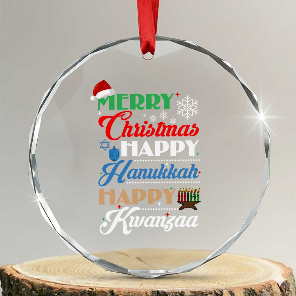 Funny Christmas Hanukkah Kwanzaa Crystal Glass Ornament December Holiday Gift TS12 Transparent Glass 3'' Circle Print Your Wear