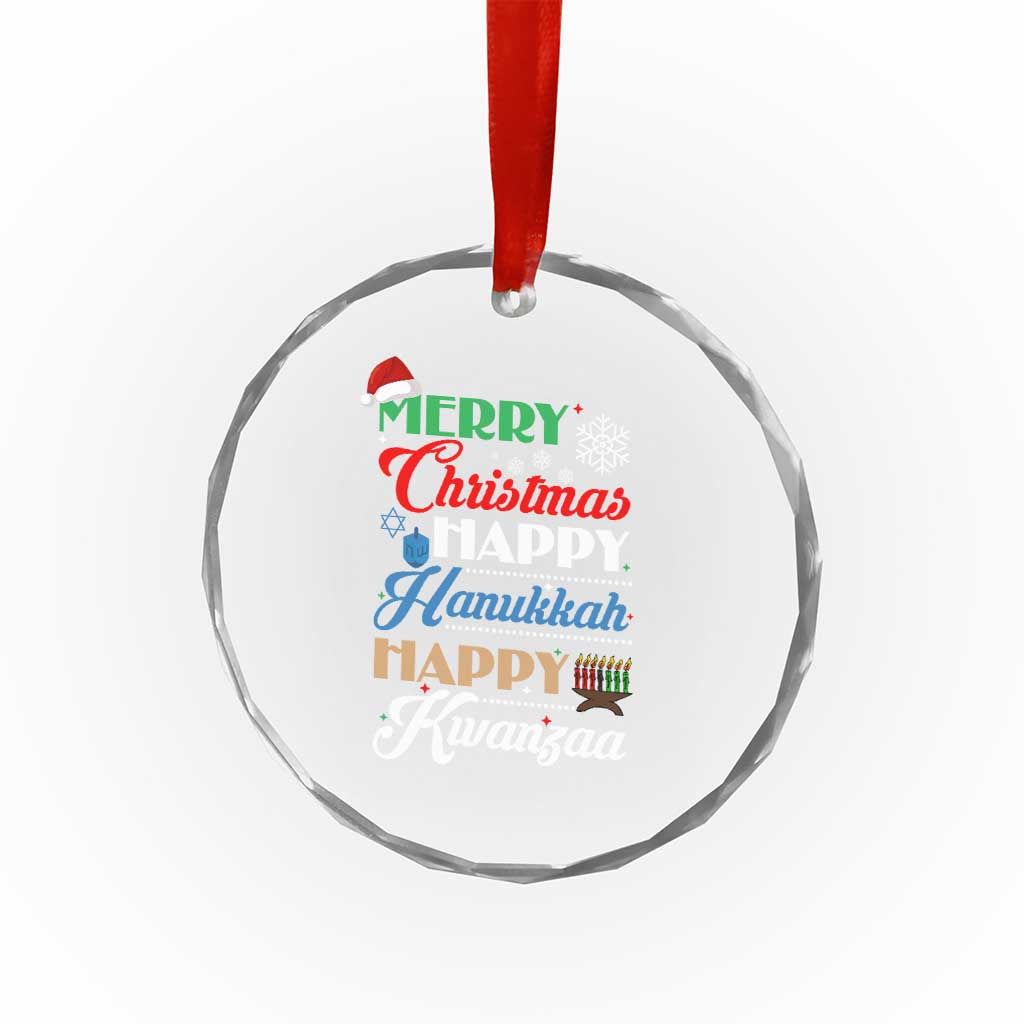 Funny Christmas Hanukkah Kwanzaa Crystal Glass Ornament December Holiday Gift TS12 Print Your Wear