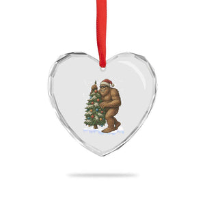 Funny Christmas Heart Crystal Glass Ornament Bigfoot Decorating Xmas Tree Gift TS12 Print Your Wear