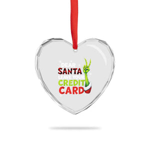 Funny Christmas Heart Crystal Glass Ornament Dear Santa Leave Your Credit Card Red Plaid Pajamas TS10 Print Your Wear