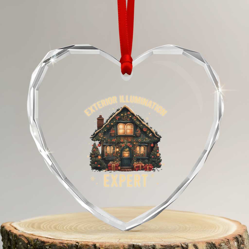 Funny Christmas Heart Crystal Glass Ornament Exterior Illumination Expert Xmas Lights Home Decor TS02 Transparent Glass 3'' Heart Print Your Wear
