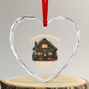 Funny Christmas Heart Crystal Glass Ornament Exterior Illumination Expert Xmas Lights Home Decor TS02 Transparent Glass 3'' Heart Print Your Wear
