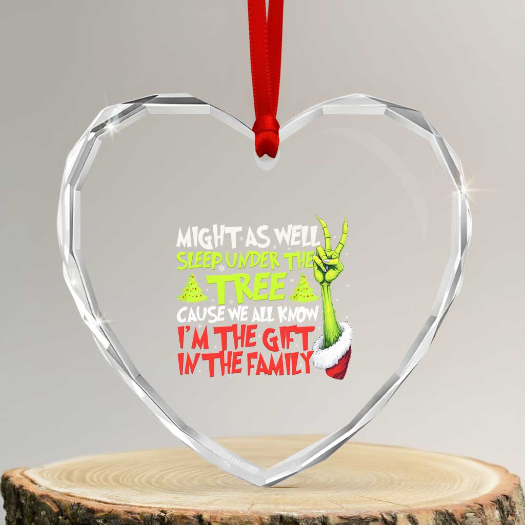Funny Christmas Heart Crystal Glass Ornament I'm The Gift Kids Pajamas Girls Boys TS10 Transparent Glass 3'' Heart Print Your Wear
