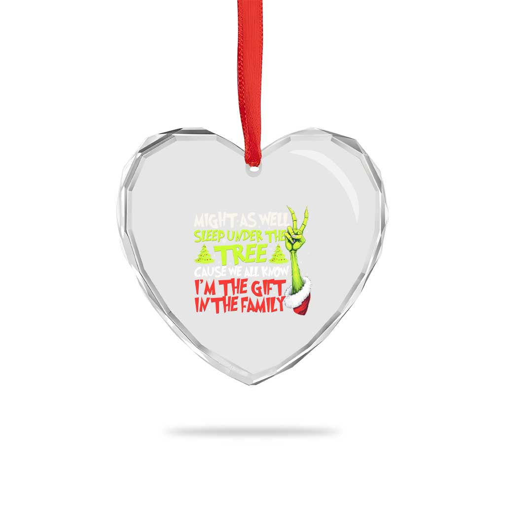 Funny Christmas Heart Crystal Glass Ornament I'm The Gift Kids Pajamas Girls Boys TS10 Print Your Wear