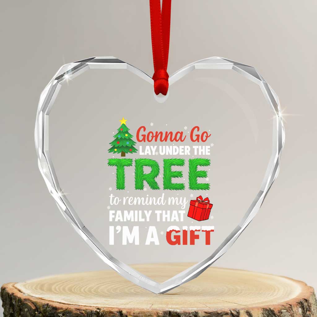 Funny Christmas Heart Crystal Glass Ornament Lay Under The Tree Xmas Family Pajama Gift TS10 Transparent Glass 3'' Heart Print Your Wear