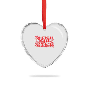 Funny Christmas Heart Crystal Glass Ornament Sleigh Girl Sleigh Reindeer TS11 Print Your Wear