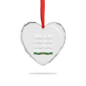 Funny Christmas Heart Crystal Glass Ornament This Is My It's Too Hot For Ugly Christmas Sweater Shirt TS11 Print Your Wear