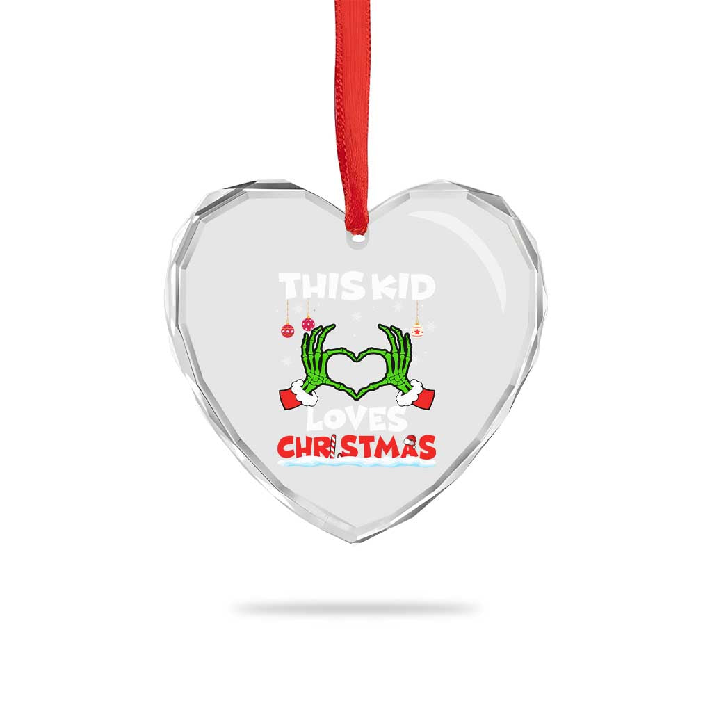 Funny Christmas Heart Crystal Glass Ornament This Kid Loves Xmas Skeleton Heart TS02 Print Your Wear