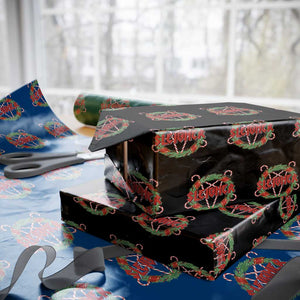 Funny Christmas Heavy Metal Wrapping Paper Roll Sleigher Xmas Pentagram Candy Cane TS11 Black Print Your Wear