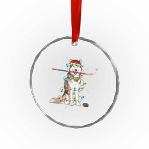 Funny Christmas Husky Ice Hockey Player Holiday Gift Crystal Glass Ornament TS12 Print Your Wear
