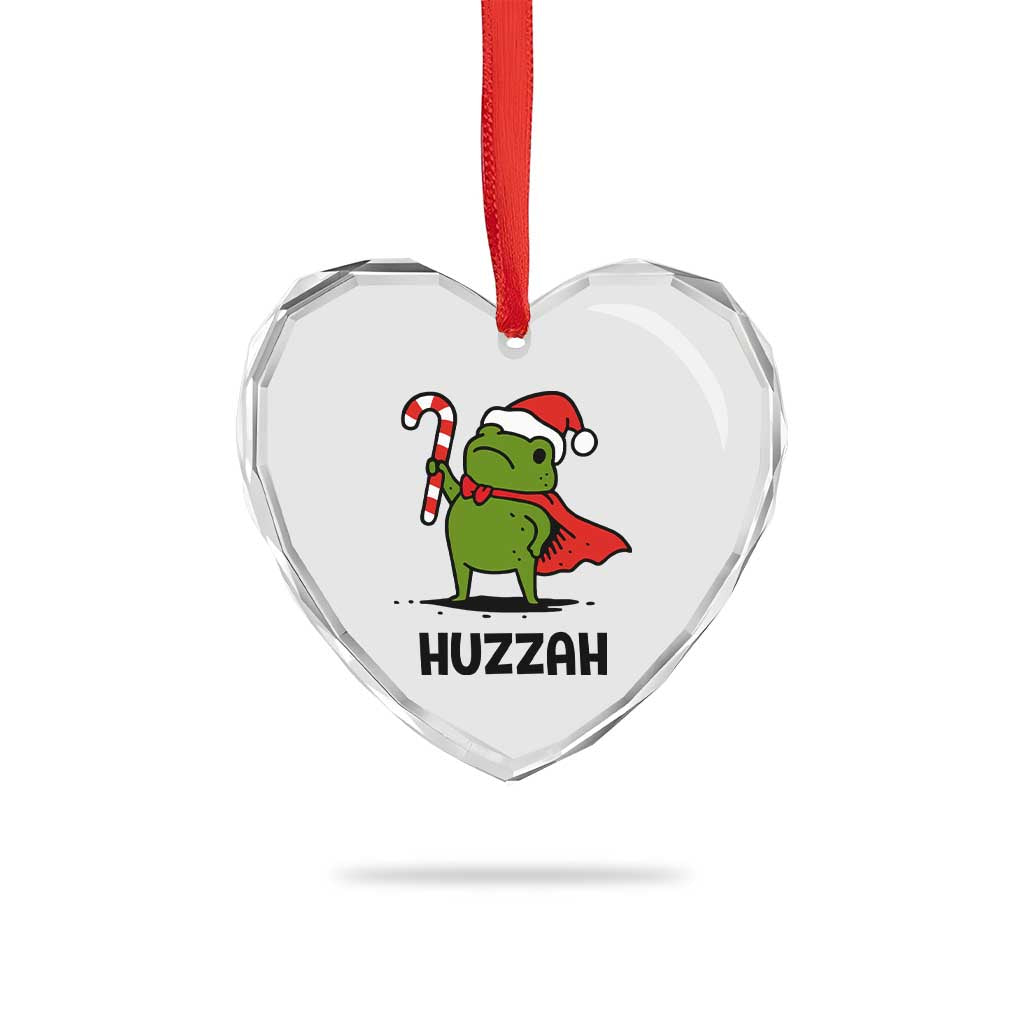 Funny Christmas Huzzah Frog Knight Meme Quote Heart Crystal Glass Ornament TS11 Print Your Wear