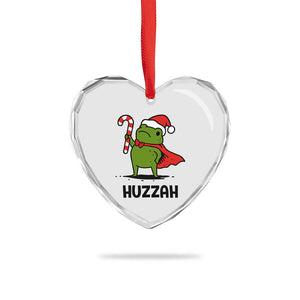 Funny Christmas Huzzah Frog Knight Meme Quote Heart Crystal Glass Ornament TS11 Print Your Wear