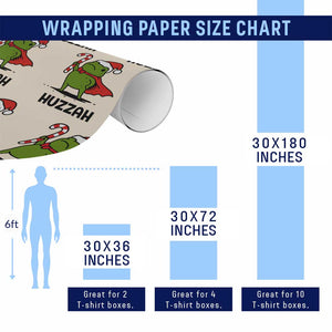 Funny Christmas Huzzah Frog Knight Meme Quote Wrapping Paper Roll TS11 Print Your Wear