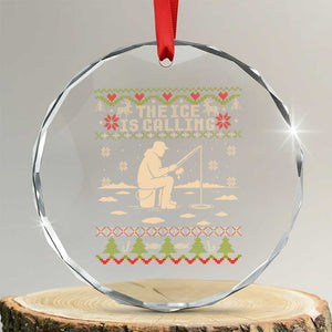 Funny Christmas Ice Fishing Crystal Glass Ornament Merry Fishmas Fish Fishing Ugly Xmas TS10 Transparent Glass 3'' Circle Print Your Wear