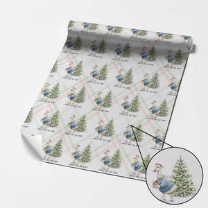 Funny Christmas Ice Skating Wrapping Paper Roll Have An Ice Day Goose Xmas Tree TS11 Christmas Plaid Print Your Wear