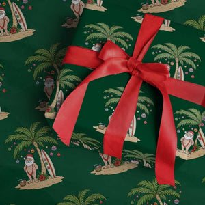 Funny Christmas In July Beach Wrapping Paper Roll Mankini Santa Summer Swimsuit Summer Holiday Vacation Graphic TS10 Green Print Your Wear