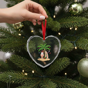 Funny Christmas In July Beach Heart Crystal Glass Ornament Mankini Santa Summer Swimsuit Summer Holiday Vacation Graphic TS10 Print Your Wear