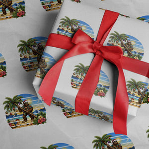 Funny Christmas In July Bigfoot Wrapping Paper Roll Tropical Vacation Graphic