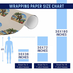 Funny Christmas In July Bigfoot Wrapping Paper Roll Tropical Vacation Graphic