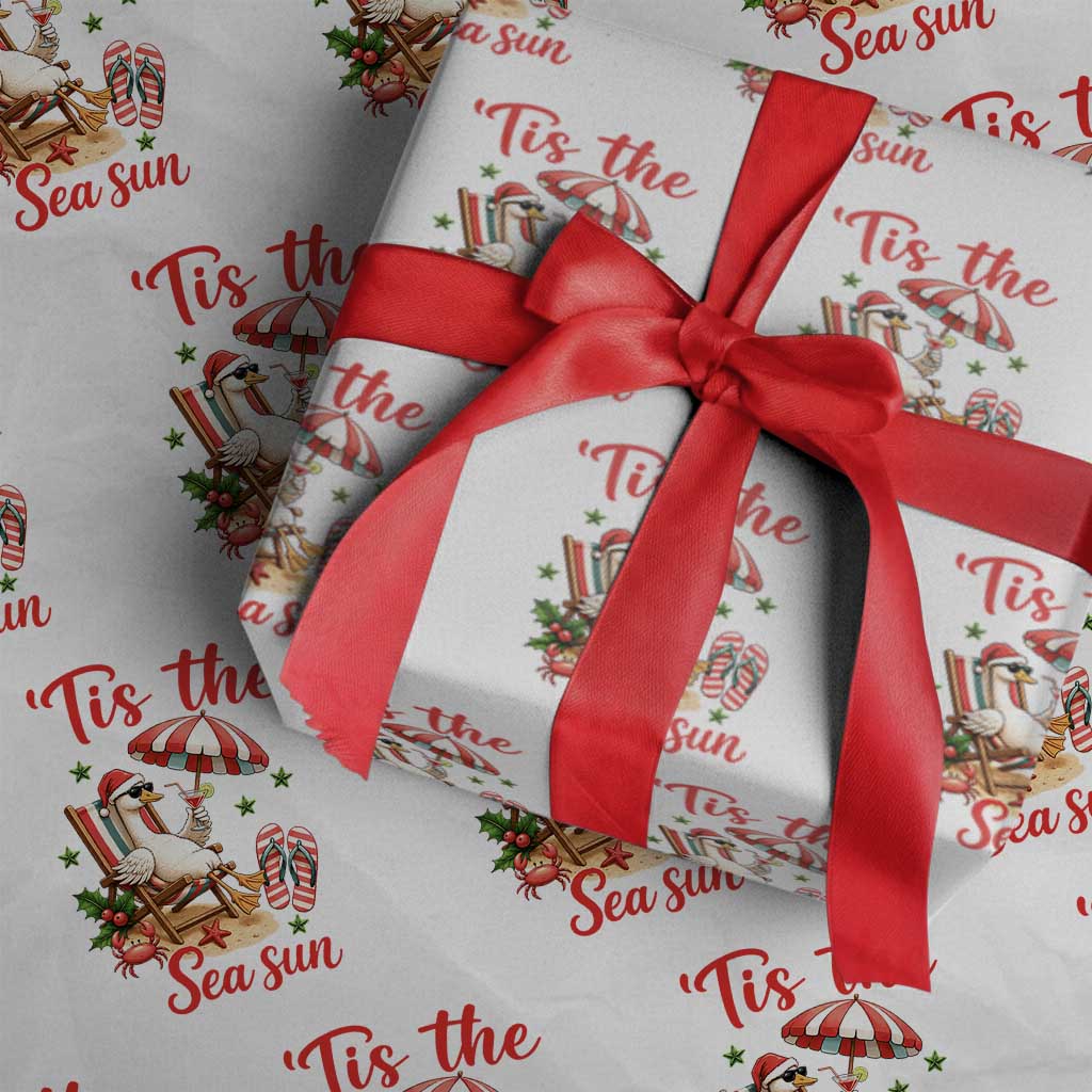 Funny Christmas In July Goose Wrapping Paper Roll Tropical Summer Beach Party TS12 White Print Your Wear