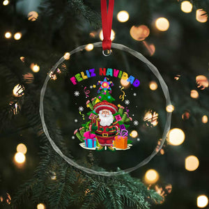 Funny Christmas In Mexico Crystal Glass Ornament Feliz Navidad Sombrero Santa Xmas Tree TS11 Print Your Wear