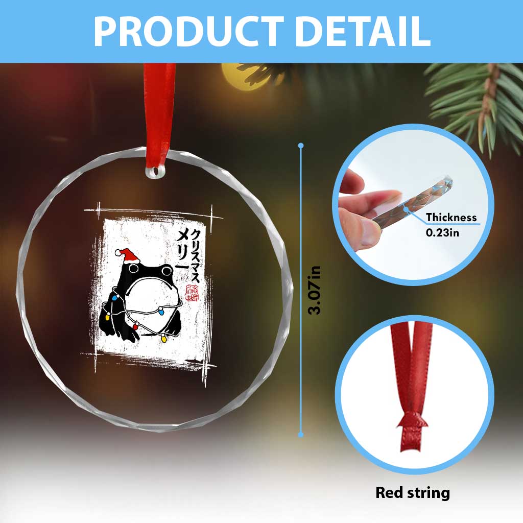 Funny Christmas Japanese Crystal Glass Ornament Santa Frog Ukiyoe Art TS11 Print Your Wear