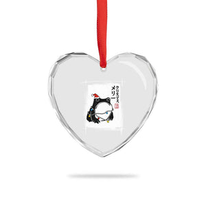 Funny Christmas Japanese Heart Crystal Glass Ornament Santa Frog Ukiyoe Art TS11 Print Your Wear