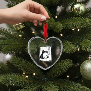 Funny Christmas Japanese Heart Crystal Glass Ornament Santa Frog Ukiyoe Art TS11 Print Your Wear