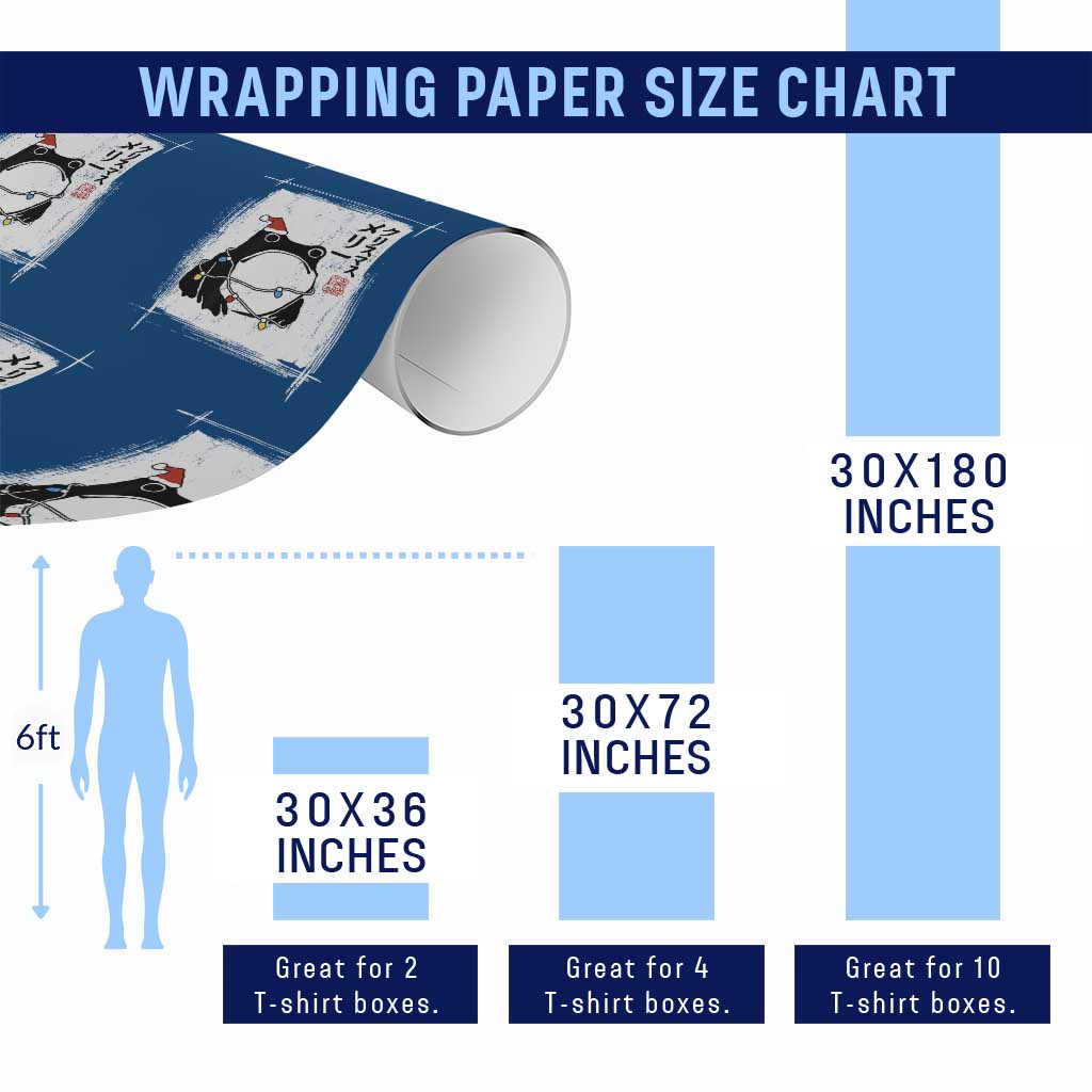 Funny Christmas Japanese Wrapping Paper Roll Santa Frog Ukiyoe Art TS11 Print Your Wear