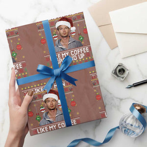 Funny Christmas Jeffrey Dahmer Wrapping Paper Roll I Like My Men Like My Coffee Ground Up Serial Killer TS11 Mocha Print Your Wear