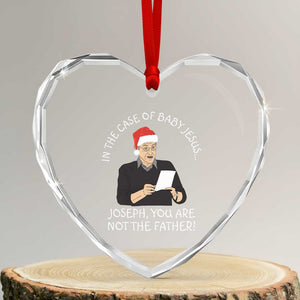 Funny Christmas Jesus Paternity Test Heart Crystal Glass Ornament Joseph You Are Not the Father Holiday Humor TS02 Transparent Glass 3'' Heart Print Your Wear