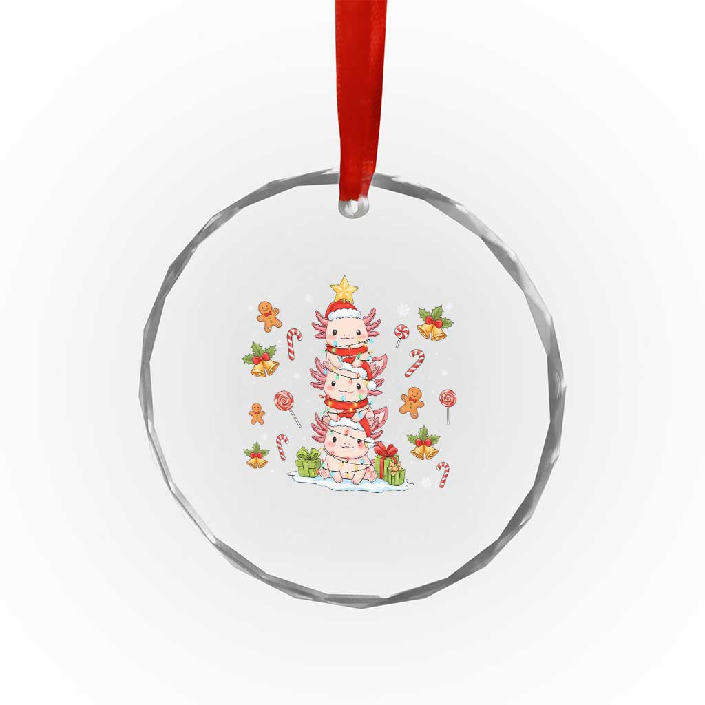 Funny Christmas Kawaii Axolotl Xmas Tree Crystal Glass Ornament TS11 Print Your Wear
