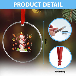 Funny Christmas Kawaii Axolotl Xmas Tree Crystal Glass Ornament TS11 Print Your Wear