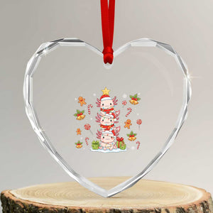 Funny Christmas Kawaii Axolotl Xmas Tree Heart Crystal Glass Ornament TS11 Transparent Glass 3'' Heart Print Your Wear