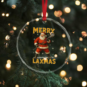 Funny Christmas Lacrosse Crystal Glass Ornament Merry Laxmas Santa Lax Player TS11 Print Your Wear