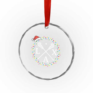 Funny Christmas Lacrosse Lax Stick Santa Hat Crystal Glass Ornament TS11 Print Your Wear