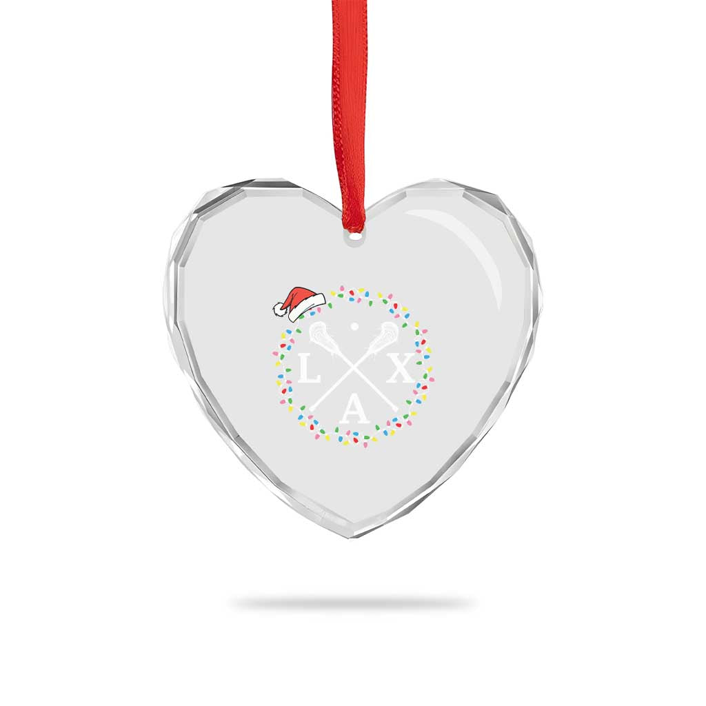 Funny Christmas Lacrosse Lax Stick Santa Hat Heart Crystal Glass Ornament TS11 Print Your Wear