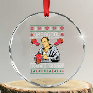 Funny Christmas Mafia Crystal Glass Ornament Gabagool It Is Whats For Dinner Gangster Movie TS11 Transparent Glass 3'' Circle Print Your Wear