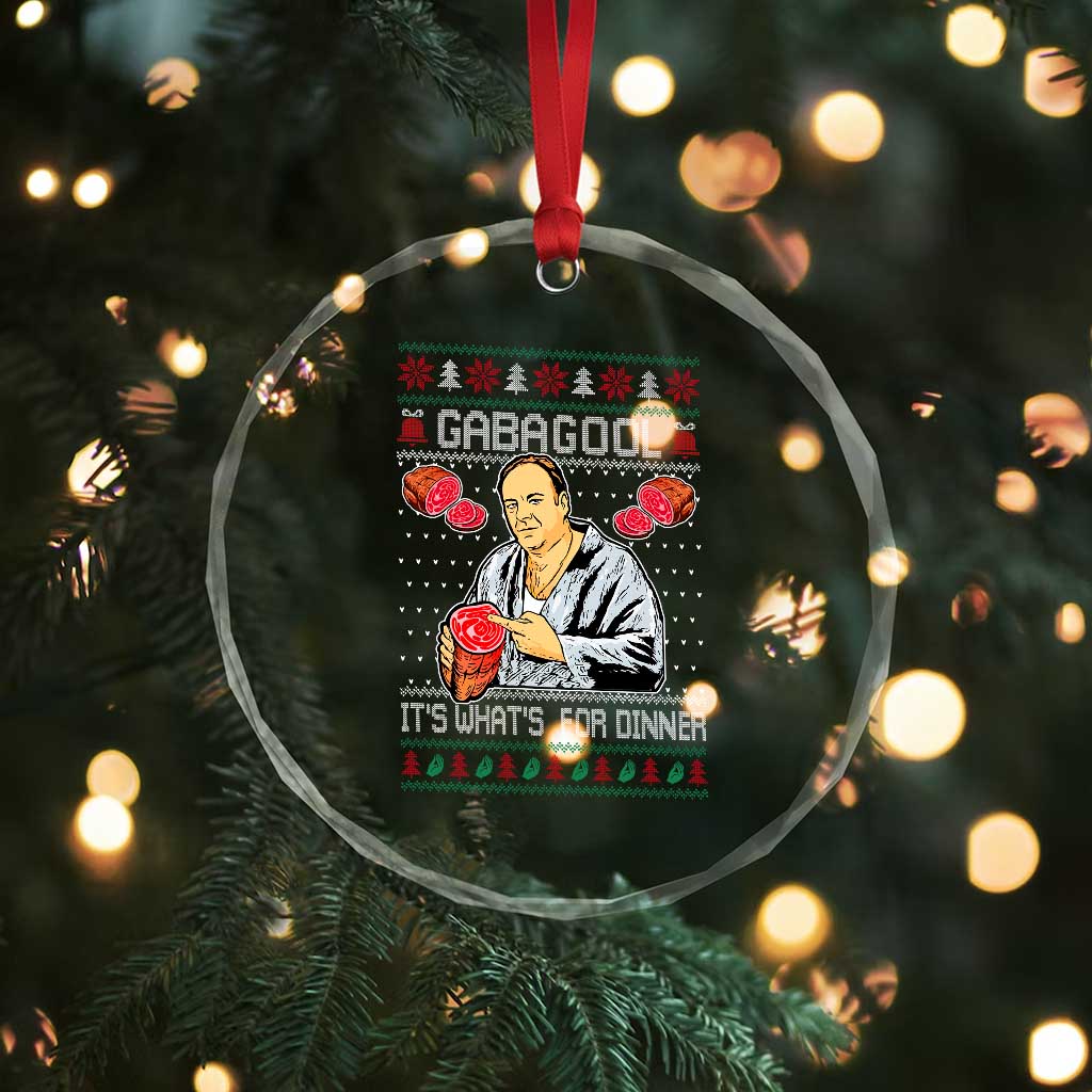 Funny Christmas Mafia Crystal Glass Ornament Gabagool It Is Whats For Dinner Gangster Movie TS11 Print Your Wear
