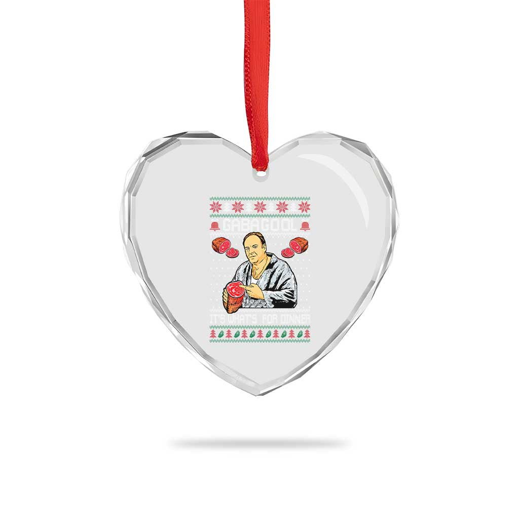Funny Christmas Mafia Heart Crystal Glass Ornament Gabagool It Is Whats For Dinner Gangster Movie TS11 Print Your Wear