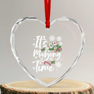 Funny Christmas Mahjong Heart Crystal Glass Ornament It Is Mahjong Time Gambling Xmas Chinese Game TS11 Transparent Glass 3'' Heart Print Your Wear