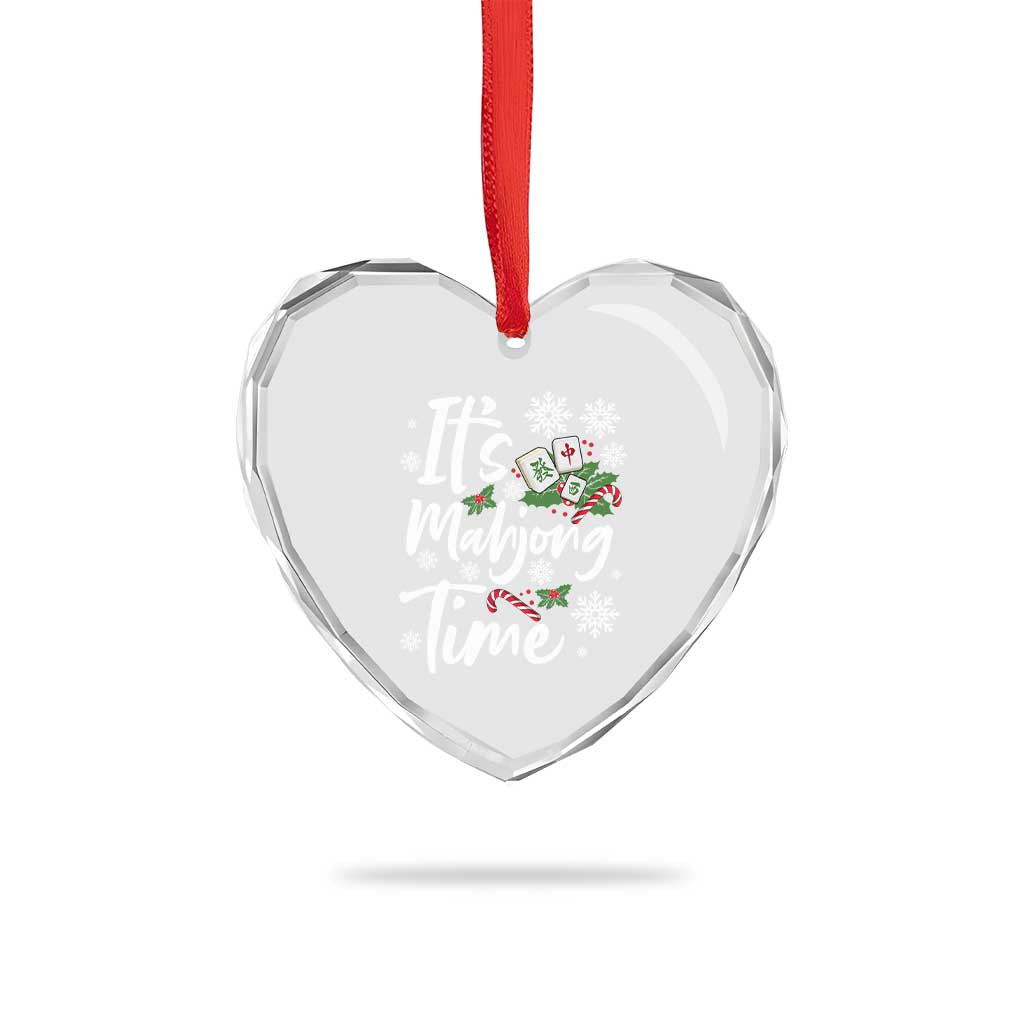 Funny Christmas Mahjong Heart Crystal Glass Ornament It Is Mahjong Time Gambling Xmas Chinese Game TS11 Print Your Wear