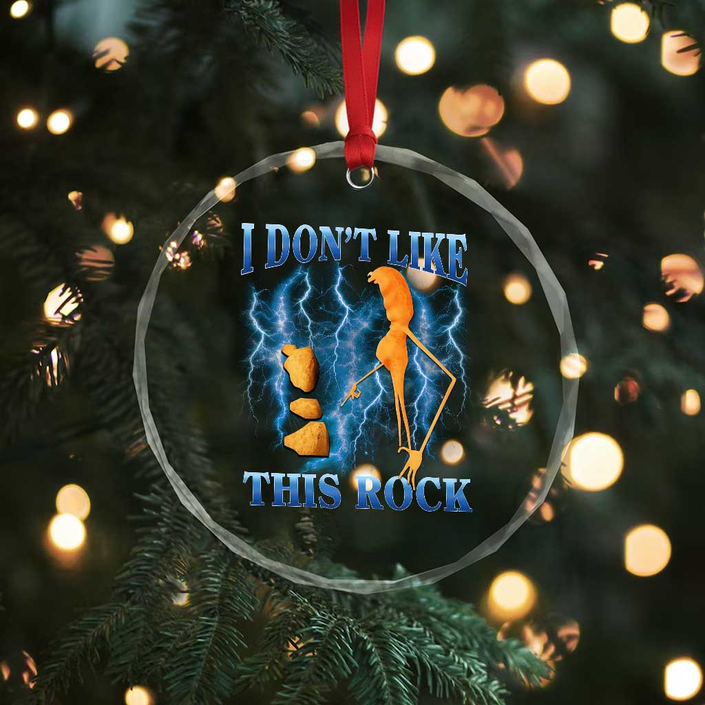Funny Christmas Marcus The Worm Crystal Glass Ornament I Don't Like This Rock Brain Rot TS10 Print Your Wear