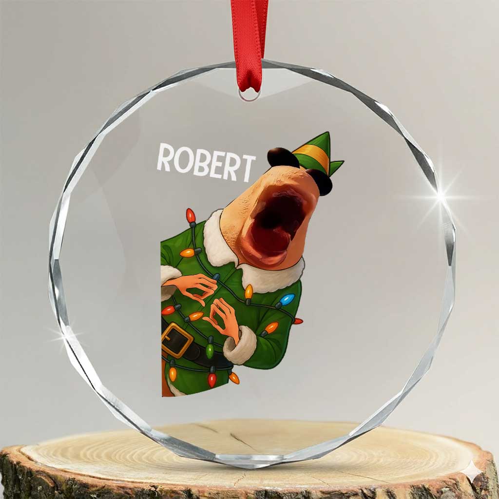 Funny Christmas Marcus The Worm Robert Xmas Elf Crystal Glass Ornament TS11 Transparent Glass 3'' Circle Print Your Wear