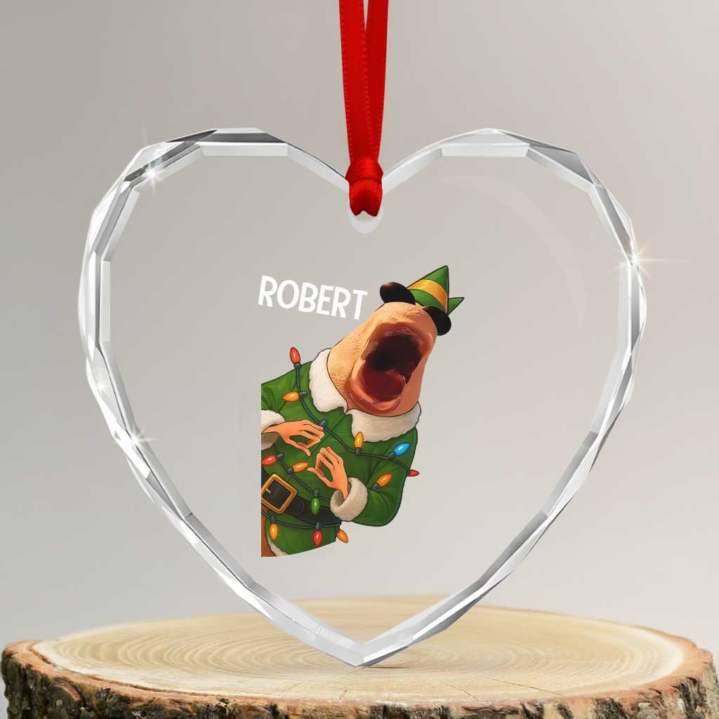 Funny Christmas Marcus The Worm Robert Xmas Elf Heart Crystal Glass Ornament TS11 Transparent Glass 3'' Heart Print Your Wear